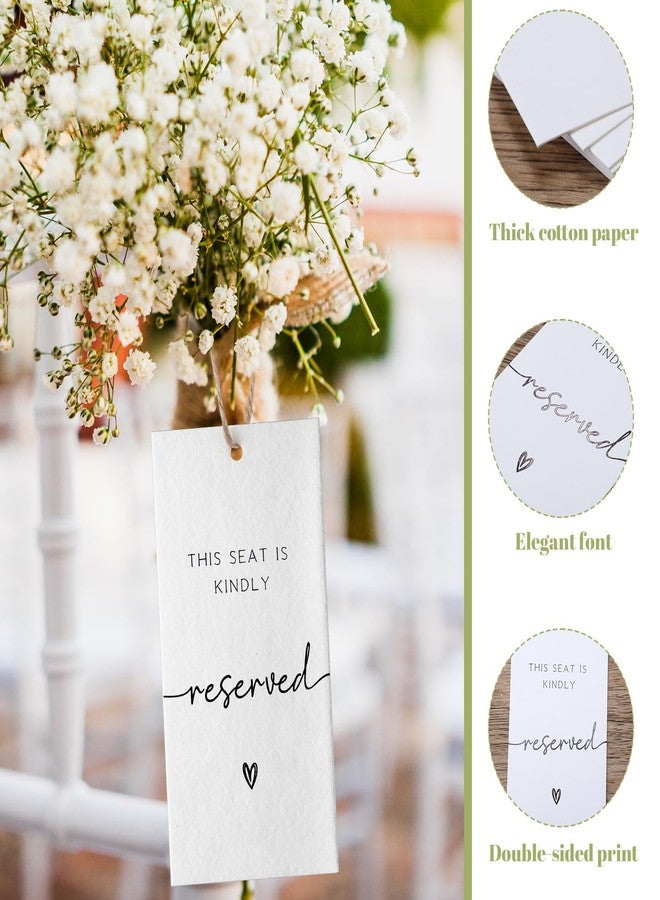 Watersay 36 Pcs Reserved Seating Chair Signs for Wedding Ceremony Reserved Seat Sign Hanging for Important Events Church Pews Chair and Restaurant(White) - Image 5
